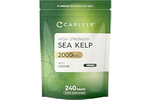 Sea Kelp Tablets 2000mg with Iodine | High Strength Sea Kelp Extract | Supplement for Men & Women | 240 Vegan Tablets | Carlyle
