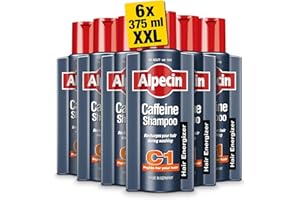 Alpecin Caffeine Shampoo C1 6x 375ml | Against Thinning Hair | For Stronger and Thicker Hair | Natural Hair Growth Shampoo for Men | Hair Care for Men Made in Germany