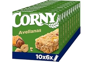 Corny - Barritas de Cereales con Avellanas. 10 estuches con 6 barritas 10x(6x25g). Total 60 Barritas