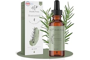 HEALTH PRESS Huile de Romarin 60ml -pour les cheveux -Huile pour la croissance des cheveux -Huile pour les cheveux et le cuir chevelu -Traitement de la chute des cheveux -Soins naturels pour les cheveux et la peau