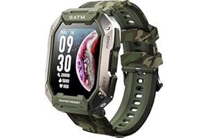 FINDTIME Smartwatch Herren Militär Uhr 1,72 Zoll Fitnessuhr 5ATM IP69K Wasserdicht 24 Sportmodi Outdoor Sportuhr Tactical Watch mit Blutdruckmessung Gesundheitsuhr Pulsuhr Fitness Tracker für IOS und Android