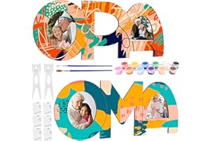 Rebundex 2 Stück Beste Oma und Opa Holzbuchstaben Bastelset mit Acrylic Paint Oma und Opa Geschenke Geburtstagsgeschenk Enkel zum Geburtstag Weihnachten Ostergeschenke Weihnachtsgeschenke