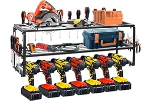 OUUTMEE 3 niveles de montaje en pared estilo almacenamiento herramientas 66 x 20 x 20 cm broca multifunción estantería de herramientas