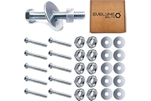 EVELYNE M6 Nut, Bolt & Repair Washer Set. 10 pack – M6x40 Bolts, M6 Nuts & M6x25 Repair Washers