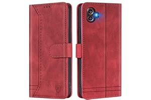GoodcAcy Kompatibel mit Samsung Galaxy Xcover 6 Pro Hülle Handyhülle Leder Klappbar Schutzhülle Tasche Wallet Brieftasche Cover Flip Case für Samsung Galaxy Xcover 6 Pro Klapphülle Rot