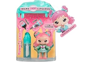 Yummiland Lip Gloss Doll - Susie Sour Straw - Incluye Kit de Brillo de Labios DIY, para Niños y Niñas Mayores de 4 años