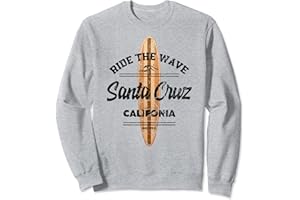 SANTA CRUZ CA VINTAGE RETRO GRAPHIC DESIGNS Ciudad de Santa Cruz California Motivo de surfista de verano Sudadera