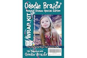 DOODLE BRAIDS Mermaid Dreams hair wrapping kit, girls’ hair accessories and extensions, hair salon kit, hair styling gifts for girls. Festival braids made easy DIY kit. 10 hair wrap set
