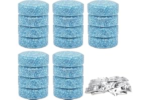 SUGHAW 20Pcs Lave Glace 40L Concentré en Pastille, Rondelles Effervescentes de Voiture Comprimé Pastille Nettoyant Détergent Solide Pare-Brise Voiture Auto Liquide Détergent pour Vitres Fenêtre Carreaux