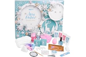 ‎BRUBAKER BRUBAKER Cosmetics Beauty Adventskalender 2025 - der XXL Wellness Weihnachtskalender für Frauen und Mädchen - 24 x Körperpflege Produkte & Spa Accessoires - Sterne und Schneeflocken