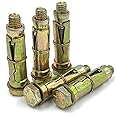 BnoSpace 10mm Anchor Fasteners, Expansion Screws for Wall Concrete Brick - Set of 5 (Gold)