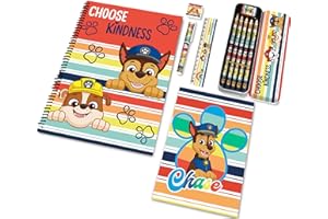 SRV Hub® Schreibwaren-Set für Kinder, Superhelden-Schreibwaren für Schulkinder mit Übungsbüchern, Bleistiften, Radiergummi, Lineal und Federmäppchen