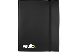 Vault X Classeur à Cartes de Collection 9 Poches avec Sangle, 360 Cartes, Format Standard, 20 Pages à Chargement Latéral, Classeur pour Jeux de Cartes à Collectionner, Sports, TCG (Noir)