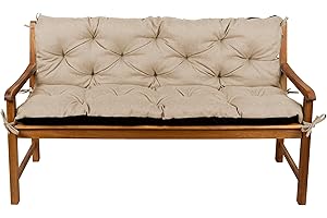 Gutekissen® Coussins de Banc, Coussins de Jardin, Coussins piqués, Coussins Doubles, Sièges, Coussins de Banc, Balançoire de Jardin, Meubles de Jardin Law (110cmx50cmx50cm, Beige)