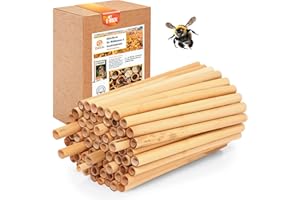 BEESI 200x Nisthülsen 14 cm lang für Insektenhotel aus Schilf I Durchmesser 4-7 mm inkl. E-Book I Für Bienenhotel Nisthilfe I Niströhren für Wildbienen (200x BEESI Schilf)