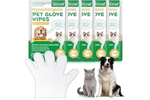 CARO ORGANICS Pet Cleaning Gloves Wipes X5 Pcs. Hygienic Wipes for Dogs & Cats. Cleaning,Soothing & Nourishing Pet Hair,Daily Care,Suitable for Pet Families. Also Used for Cleansing Paws, Eyes, Ears, Butt, Chin X5.