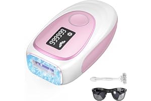 AMINZER Depilación Laser con Función de Enfriamiento, 999,900 Flashes, 2 Modos, 5 Energía Niveles, IPL Depiladora de Luz Pulsada para Cara,Brazos,Piernas, Axilas,Mujer y Hombre