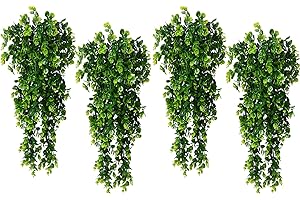 NANQWIN Hanging Plants for Autumn Decorations, Green Home Decoration, Artificial Vine Leaves for Indoor and Outdoor (4 Pack C)