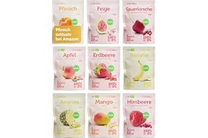 BUAH® Gefriergetrocknete Früchte Probierset | Perfekter Snack aus knusprigen Fruchtchips | Süßigkeiten Alternative ohne Zuckerzusatz, Toppings für Porridge | Vegan Glutenfrei