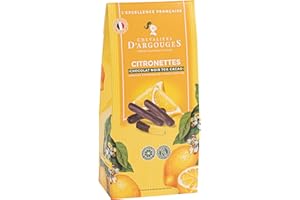 CHEVALIERS D'ARGOUGES Maîtres Chocolatiers Français - Citronettes enrobées chocolat noir 70% - Étui dégustation 150g