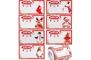 BETESSIN 250Pcs Étiquettes Autocollantes Cadeau en Français Joyeux Noël Auto-adhésif Stickers Écrit pour Festival Noël Anniversaire Mariage Cadeaux Décoratifs
