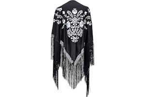 La Senorita | Manton de Manila de Flamenco | +30 Diseños y Colores | Talla L