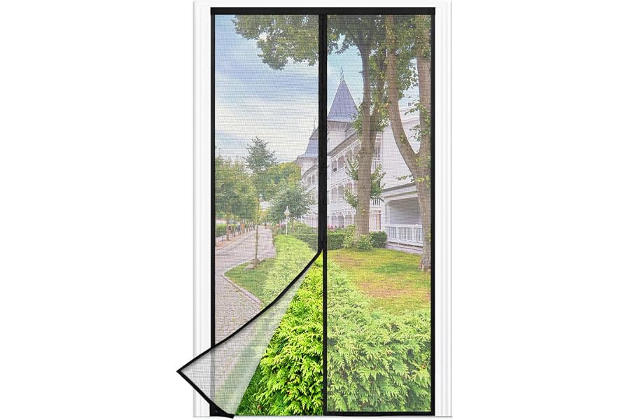 NEU Fliegengitter Balkontür Magnet, 90*210cm Stärkere Magneten Fliegengitter Tür,3.8cm Breites Klettband, Fliegengittertüren 