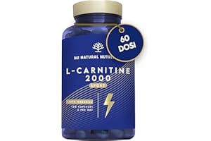 L CARNITINA 2000 Natural e Potente. Migliora lo Sviluppo Sportivo. 120 Capsule 60 giorni. Alta Dose Energetica e Recupero Muscolare. Integratore di Aminoacidi. VEGANO. N2 Natural Nutrition