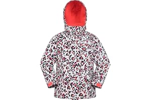 Mountain Warehouse Veste de Ski Snowdrop imprimée pour Enfant - Imperméable, Jupe Pare-Neige intégrée, Poches zippées, Capuche détachable, Poignets Ajustables, Hiver