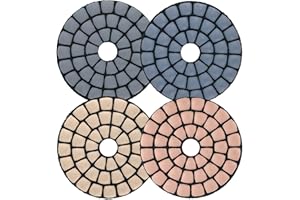 NBB Tampons de polissage diamant 50mm/2" disque de rénovation ponçage diamant pour polir à sec et à humide sur granit marbre pierre céramique avec support en nylon finition de qualité (MIXTO, 4)