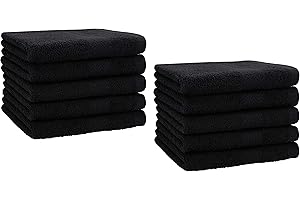 Betz Premium Set de 10 Serviettes d‘invités Ensemble de 10 Serviettes pour Visage et Mains Lot de Serviettes essuie-Mains 30 x 50cm Color Noir