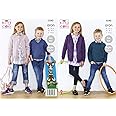 King Cole 5542 Knitting Pattern Childrens Easy Knit Jumpers and Cardigans in Fashion Aran