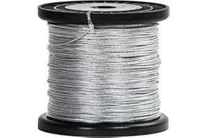 KEDIFOAI 200M Cuerda para cerca eléctrica, cercas de alambre para ganado de acero inoxidable, cuerda conductora para cerca, accesorios para cerca eléctrica para (plata)