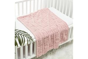 CREVENT Cuddly Soft Warm Sherpa Baby Blanket for Girls and Boys, Newborn Essentials for Infants Baby Shower Gift - Pink Bear 75x100cm