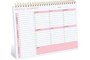 KMQOY Weekly Planner Note Pad 52 Tear-Off Sheets, 7.5 x 9.6" Weekly To Do List Notepad with Checklist, DUOJUN-TDP -164, PINK