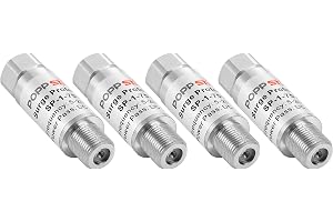 Poppstar 4x överspänningsskydd för TV/SAT/kabel, F-anslutning, åskskydd för koaxialkabel och satellitinstallation. (antenn, koaxial, kabel-TV, DVB-T, LNB)