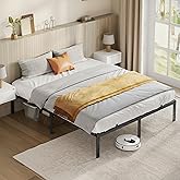 Vasagle Metal Bed Frame, 150 x 190 cm | CONNER Collection RMB138BD01 Guest Bed Frame Easy Assembly Matte Black