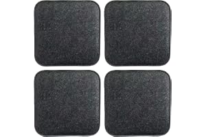 Set om 4 halkfria sittkuddar i filt, sittdyna med halkfria kuddar, 34 x 34 cm tvättbara stolkuddar för inomhus och utomhus, sittdynor för matsal, trädgård (fyrkantig – mörkgrå, 4 stycken)