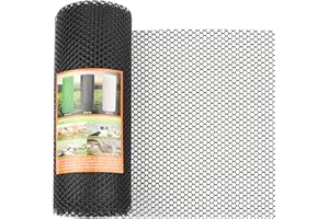 WEXFFU Rouleau de clôture en plastique noir – Rouleau de grillage en plastique de 8 mm pour clôture de jardin, clôture pour chien, clôture de balcon et clôture temporaire (40 cm x 10 m)