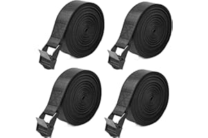 Newthinking 4 Pack Tie Down Straps, Heavy Duty Lashing Straps Tensioning Belts with Adjustable Cam Buckle for Car Luggage and Garden Tent Bundled Fixed, 2.5CM*5M