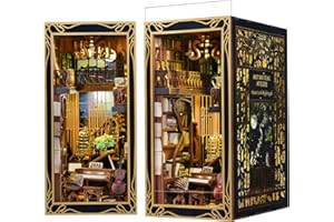 MiniCity Book Nook Kit, DIY Miniature Dollhouse Booknook Kit, Puzzle de Madera 3D, sujetalibros, estantería para Insertar decoración con luz LED para Adolescentes y Adultos (Pianist with Nightingale)
