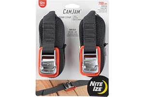 Nite Ize CamJam - Cinghia a cricchetto, per camion e auto, per bagagli e attrezzature, 3,7 m, arancione (confezione da 2)