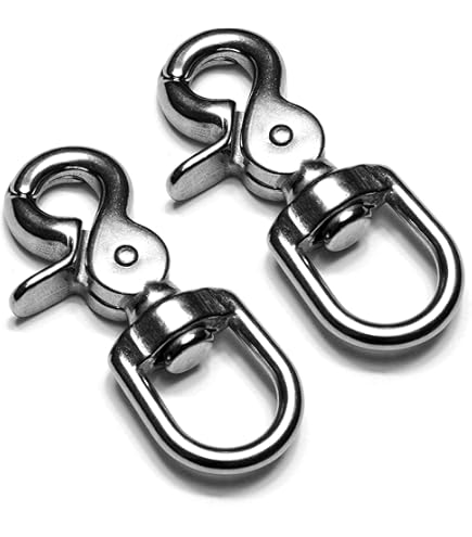 Ganzoo © Set Di 4 Ganci A Moschettone Con Giuntura Girevole Per Gu