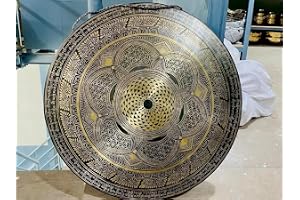 Amilav Collections 50,8 cm extra stor livets blomma gong, handgjord tibetansk mantra gong meditation yoga