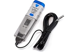 Peaktech 5185 - Registratore di Dati USB con 32.000 Letture per Misurazione dell'Umidità e della Temperatura, Schermo LCD, Software per Pc, Sensore Esterno - 60G