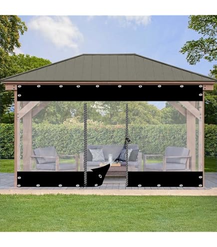 thumbnail: Transparant Waterdicht Zeildoek Gordijn Met Rits - PVC Pergola Zijpaneel | Tuinhuis & Veranda