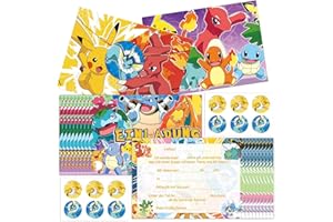 Gsnoniwi Einladungskarten Kindergeburtstag, 12 Deutsche Einladungskarten, 12 Umschläge, 12 Dichtungsaufkleber, Einladungskarten Geburtstag Jungen Madchen, Partyeinladungen Einladungen Kinder