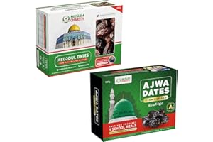 MUSLIM CHARITY HELPING THE NEEDY Muslim Charity Bundle of 800g Palestinian Medjool Dates and 500g Ajwa Dates from Madinah - All Natural Vitamin Rich Delicious Dates Delights