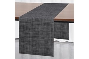 Myir JUN Tischläufer Modern Abwaschbar - Wärmeisoliertes PVC für Outdoor, Häuser, Restaurants, Hotels 30x183 cm (Dark Grau)