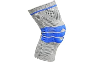 NATIVODEX Rodillera Menisco y Ligamento con Soportes Laterales y Silicona Estabilizadora Menisco - Rodillera para Rotura Menisco y Protección Rotuliano - Rodillera Deportiva Alta Sujeción Gym (M, Azul)